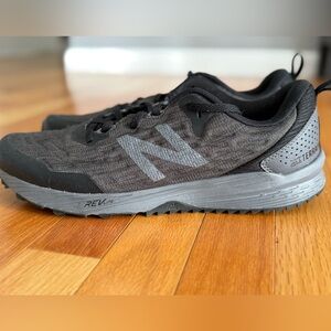 New Balance Nitrel v3 trail running shoes in black/magnet color.